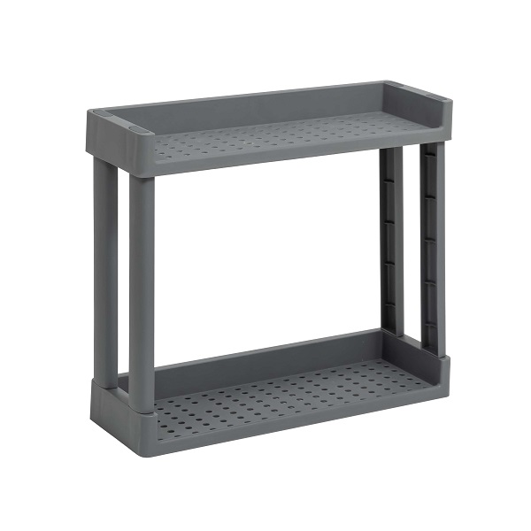 Полка VIKEA навесная 2-х ярусная (серый) (то)