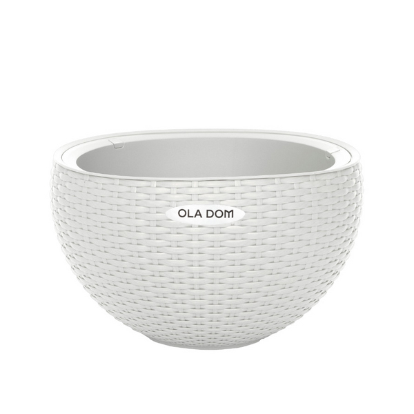 Кашпо круглое RATTAN 5литров OLA DOM (белый)