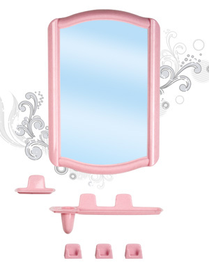 Набор для ванной комнаты "Беросси 46" (белый мрамор) 352*520мм (то)