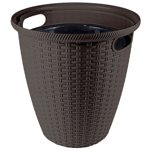 Кашпо напольное Ротанг D328/20л (с внутр.вставкой 11л) горьк. шоколад (то)