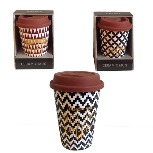 Кружка 400мл в под.уп. и силикон.крышкой для питья