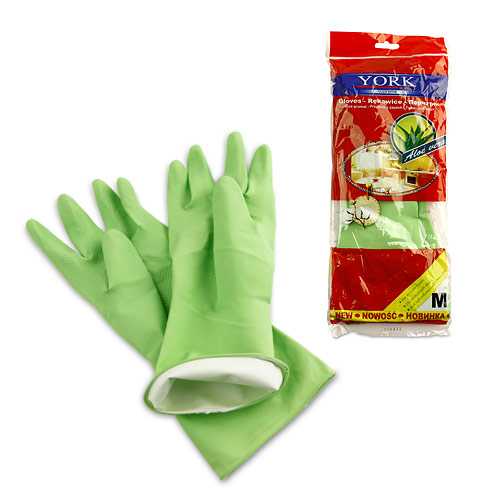 Перчатки резиновые с экстрактом Алоэ (L)