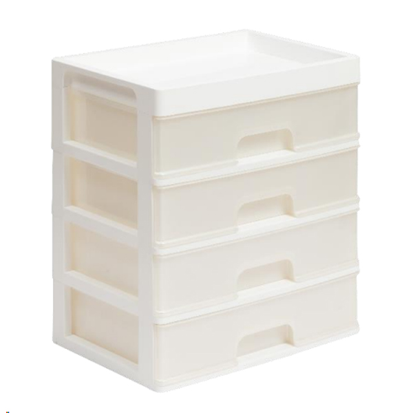Органайзер для мелочей 4 ящика (белый/перламутр)
