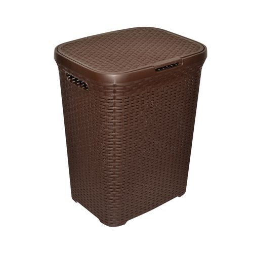 Корзина для белья "Ротанг" 40л. с крышкой (коричневая)