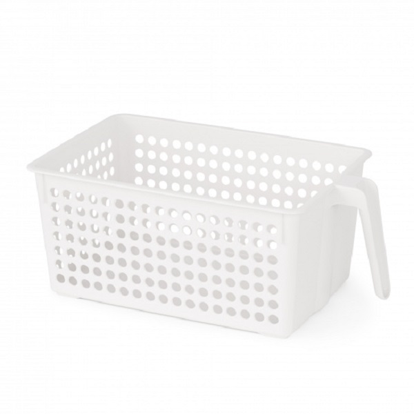 Корзина для хранения "Элио" с ручкой (белый)(то)