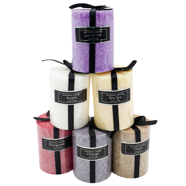 Свеча декоративная цветная Ø-7см h-10см