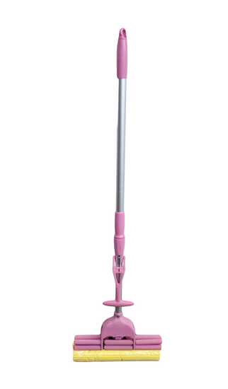 Швабра с легкосъемной PVA-насадкой 27см, с двойным отжимом, телескоп ручка 95-125см  РОЗА