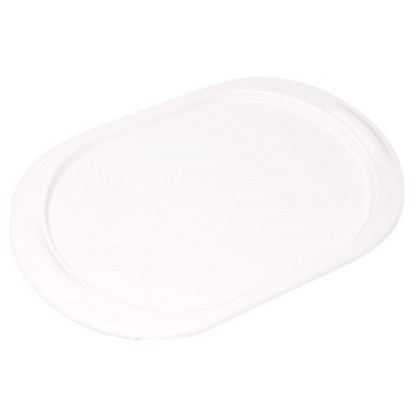 Поднос овальный 48х29см. Фактура поверхности  "Древесина" (белый) (то)