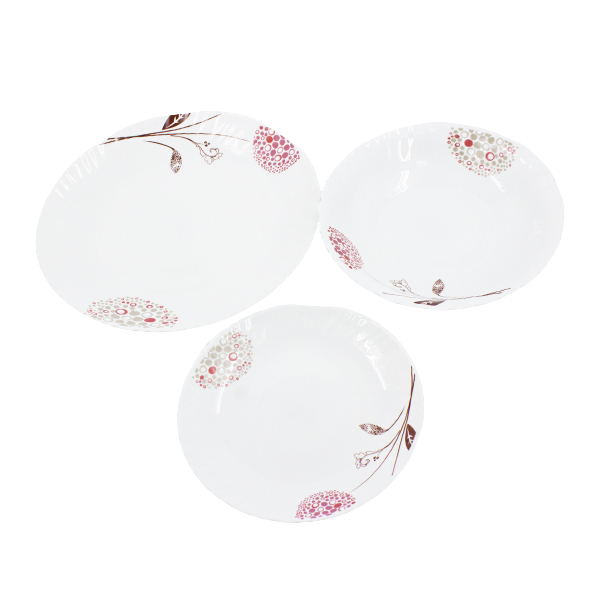 Тарелки из стеклокерамики 18шт (суповая d-21см - 6шт / обеденные d-19см и d-27см - по 6шт)