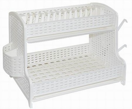 Сушилка для посуды "Ротанг" 2х ярус. (белый) (то)