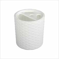 Подставка "Плетёнка" для зуб.щёток (белый) (то)