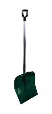 Лопата для снега из поликарб."Эконом" (430х420) (с алюм.черен.)(микс)
