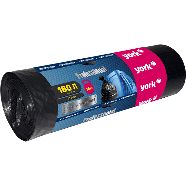 Мешки строительные прочные YORK 45 мкм 160л (10шт.)