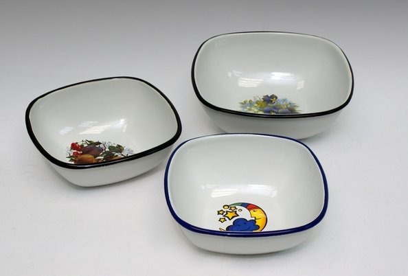 Миска эмал   1,0л квадратн. 0307К/4М