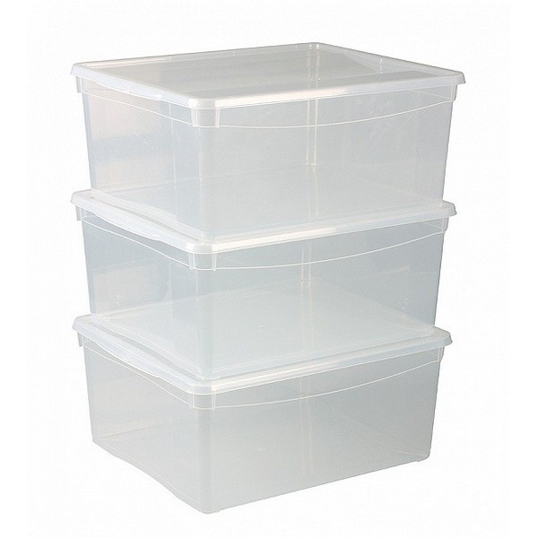 Комплект ящиков для хранения 400х335х170мм 3шт (бесцветный) (то)