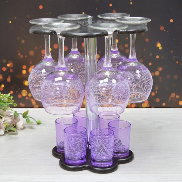 Мини-Бар 12пр. арт.1501-Н5Г "Лиана" (Фиолетовый) (6фужеров+6 стаканов)