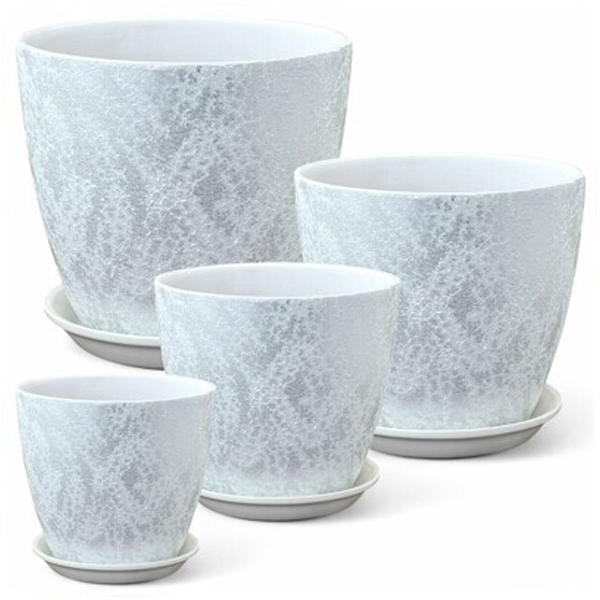 Комплект горшков Шёлк бутон белый кмпт из 4-х (РС 70)