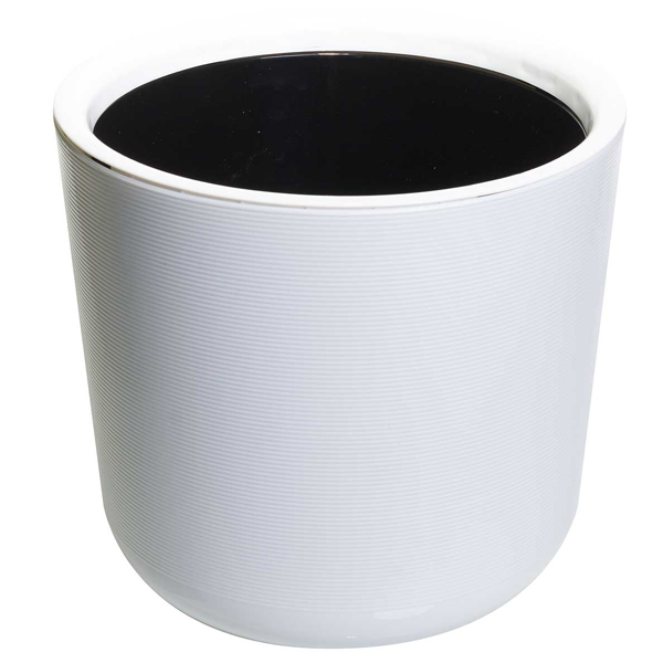 Горшок Лион 9л с черной вкладкой Белый