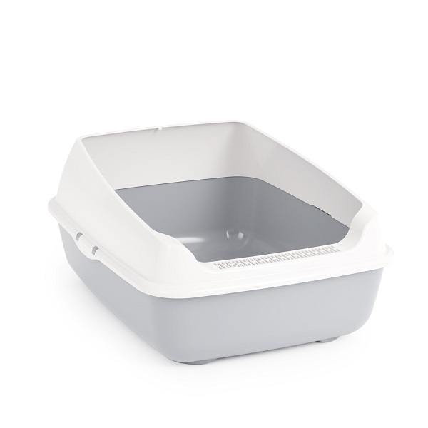 Лоток ALTA для кошек (с высокими бортами)(серый)  (то)