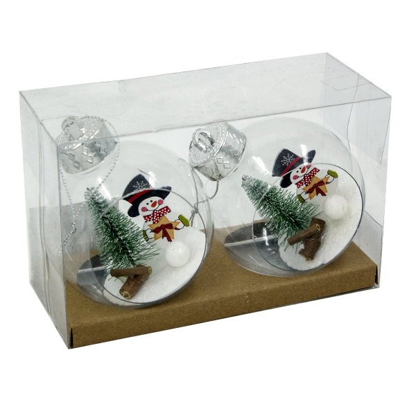 Шары елочные 8см, 2шт 