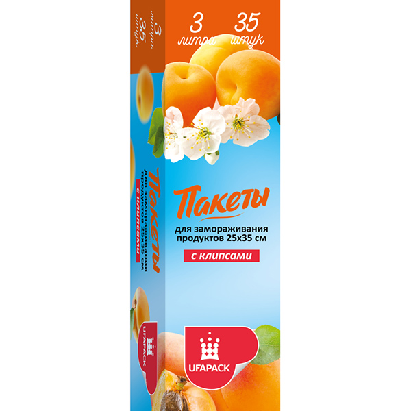 Пакеты д/ЗАМОРАЖИВАНИЯ в коробке "Уфа ПАК"  3 литра 25*35  35шт/рул. (24)