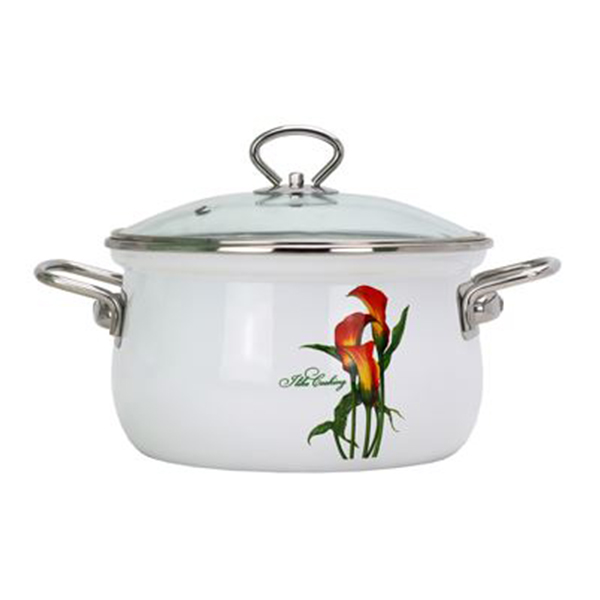 Кастрюля эмал  4,0л 01-RB1614CH/4-Каллы