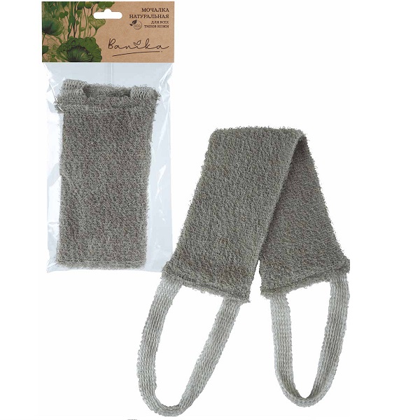 Мочалка д/тела "Длинная", лён, 45х9см