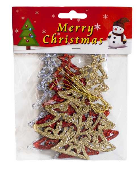 Украшение елочное ЕЛОЧКА 3шт, 12см