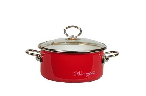 Кастрюля цил. 4 л "Bon appetit"  глуб вишн.