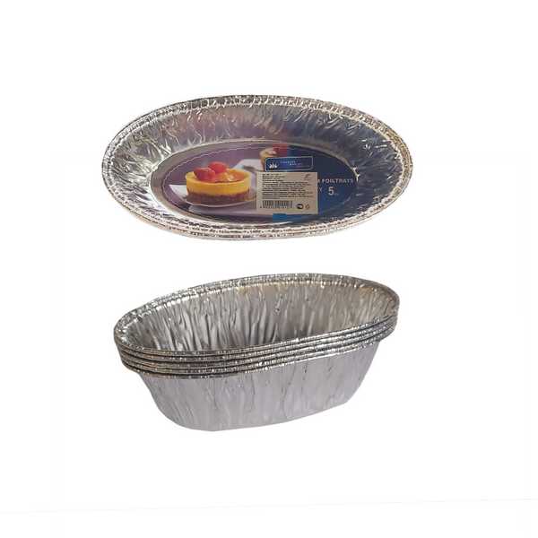 Форма для запекания из фольги овальная 16*8*5см (набор 5шт)
