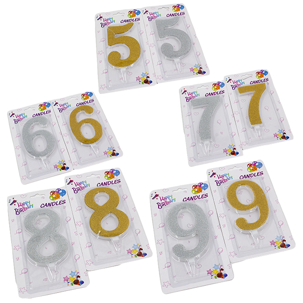 Свеча для торта 5-6-7-8-9-0 (h-12см)