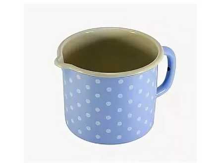 Кружка эмал  1,4л сливочный без крышки со сливом 04-0108н/7М 