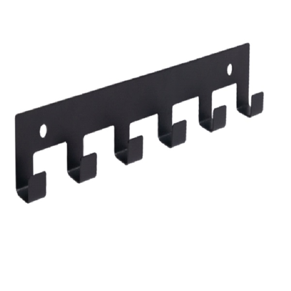 Вешалка настенная 6 крючков на холдере (черный) (хпп) (то)