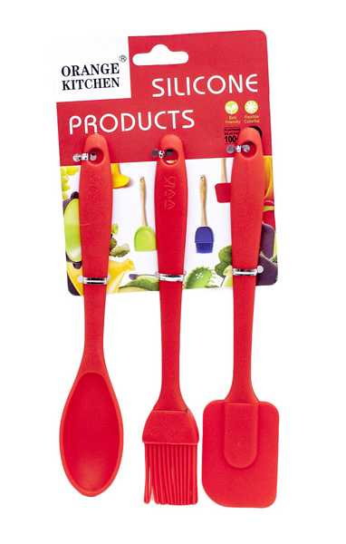 Набор силиконовый КУЛИНАР  (ложка,кисточка,лопаточка)