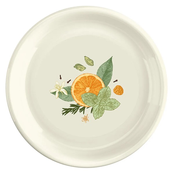 Тарелка "PICNIC" плоская с декором 185мм (св.-серый)(то)