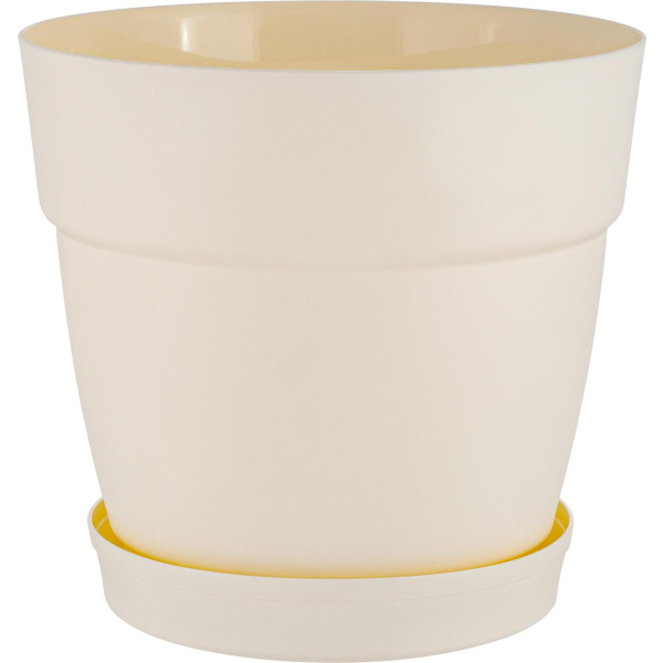 Горшок для цветов Villa de Fiori D130мм с поддоном 1,1л калифорнийский миндаль (то)