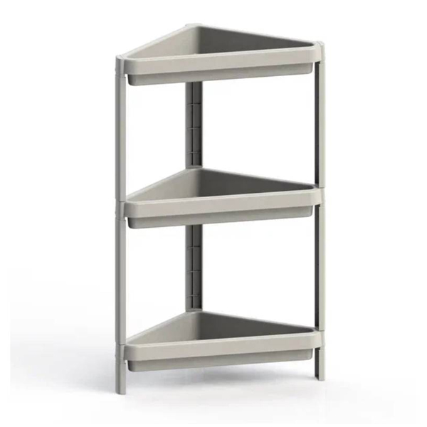 Этажерка 3-х секц. угловая Kleo 442х330х700мм (белый)(то)