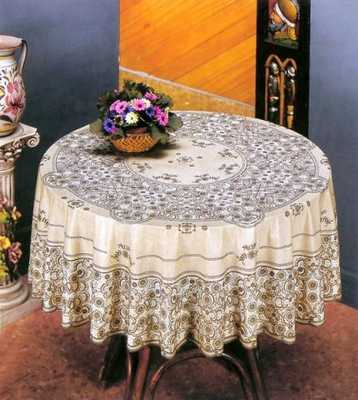 Скатерть из ПВХ EMBOSSED, арт. C613, беж, D137см, Тайвань