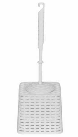 Набор (ерш+подставка) квадр. Ротанг (белый) (то)