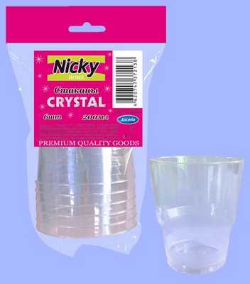Стакан 200мл 6шт КРИСТАЛЛ Nicky Home
