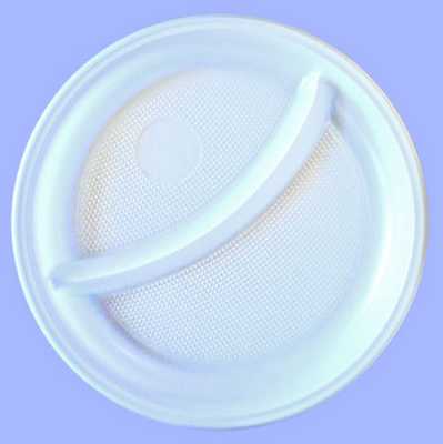 Тарелка пластиковая 2х секционная Д220 6шт БЕЛАЯ Антелла