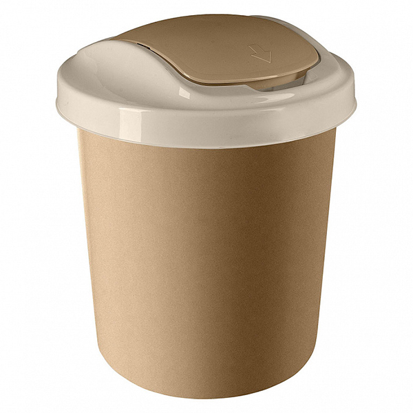 Контейнер для мусора 12л Vogue кофейный (то)