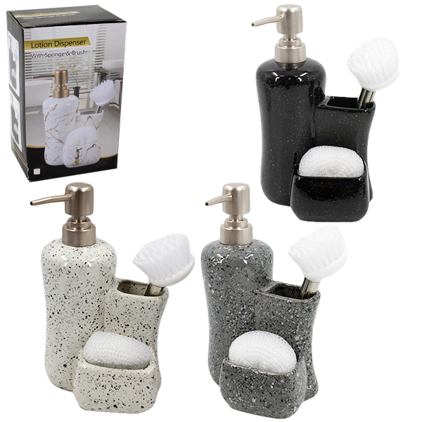 Набор для мытья посуды (дозатор для мыла, губка для посуды, щетка для посуды)