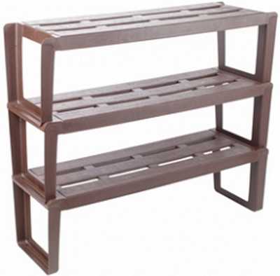 Этажерка для обуви Slip 3-х секц. (шоколадный)(то)