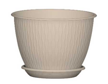 Горшок "Корсика", D19, с поддоном 2,4л фраппе (то)