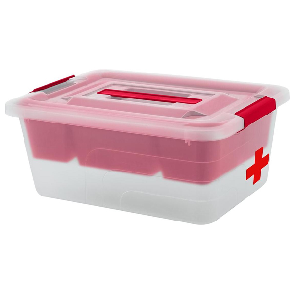 Аптечка-контейнер с лотком и ручкой 13л натуральный
