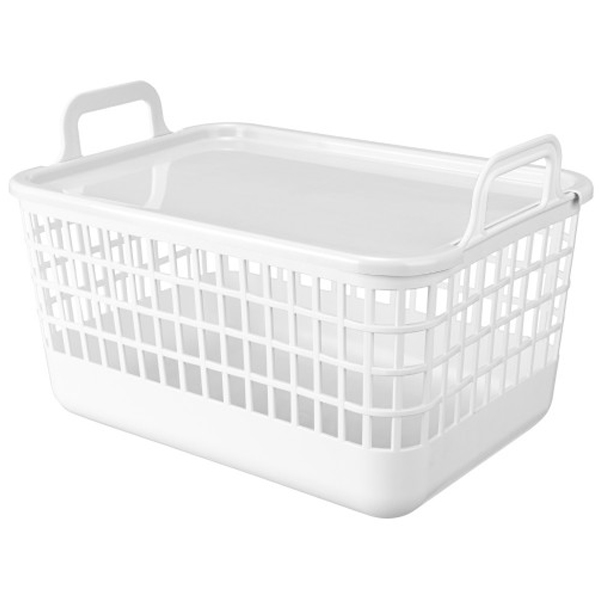 Корзина универсальная "KOBO" 12л с крыш. 320x224x210мм (Белый) (то)