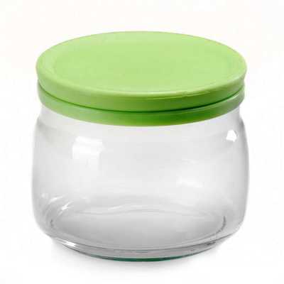 Банка с крышкой ЧЕШНИ 420 мл (зеленая крышка)