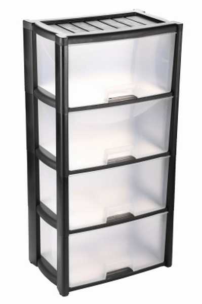 Комод "Колорит" 4 секции (черный) (то)