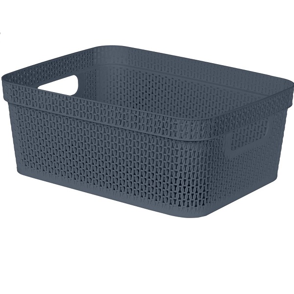 Корзина прямоугольная Ajur 11л космический серый (то)